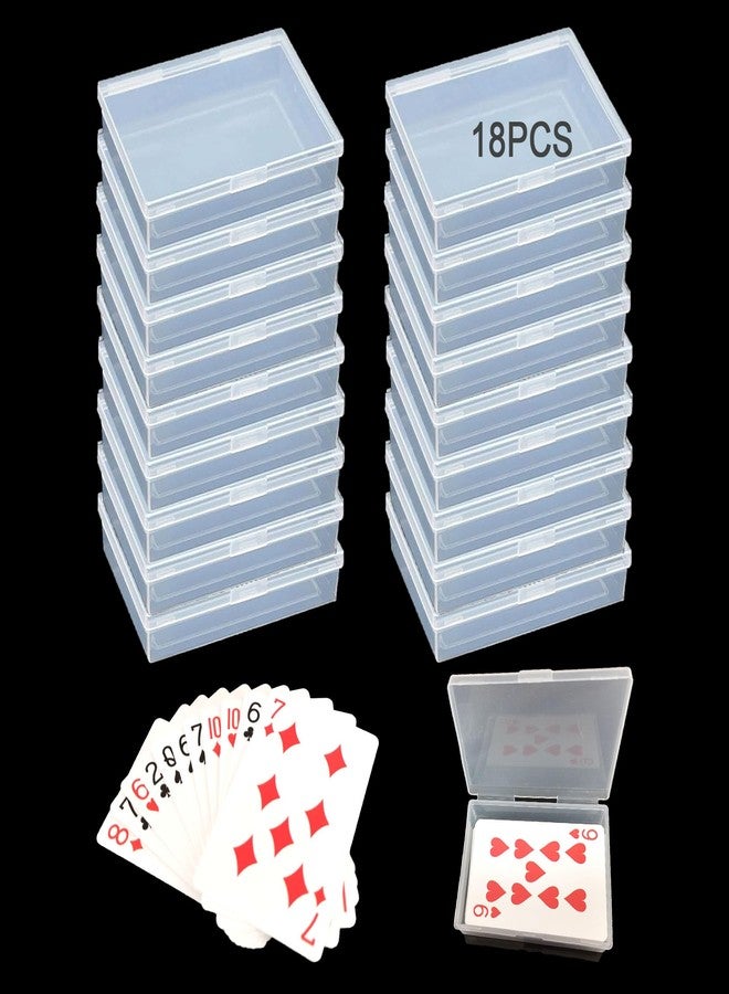 Whyogeta 18Pcs Playing Card Deck Box, Blank Playing Card Cases, Clear Plastic Empty Playing Game Card Boxes Holder Storage Organizer,Acrylic Trading Card Case for Bank Card Business Card Game Card Snap Closed - Image 1